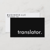 translator. business card (Front/Back)
