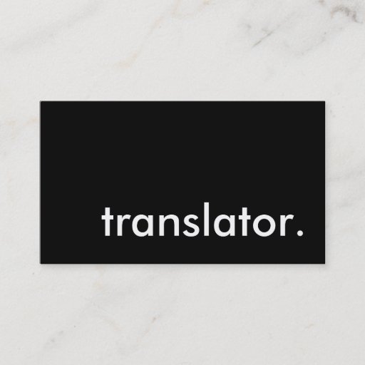 Customizable translator. business cards