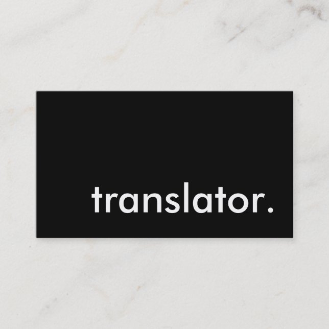 translator. business card (Front)