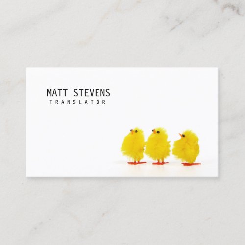 Translator Business Card Cute Chicks