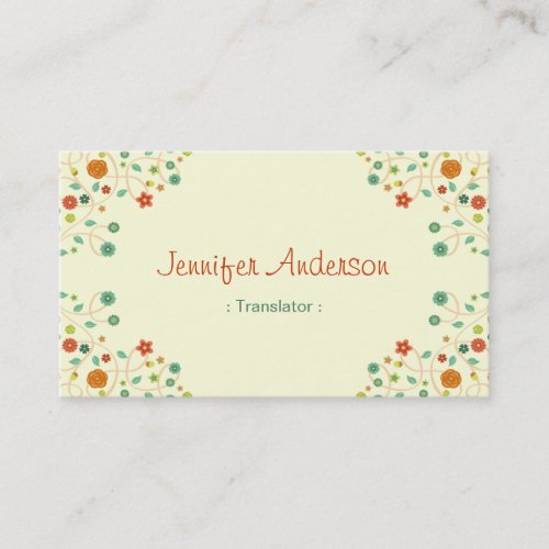 Translator _ Chic Nature Stylish Business Card