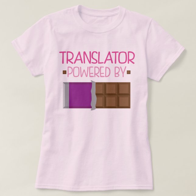 Translator Chocolate Gift for Her T-Shirt (Design Front)