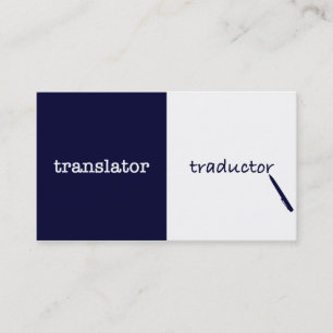 Translator English - Spanish Masculine Business Card