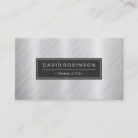 Translator - Modern Brushed Metal Look Business Card