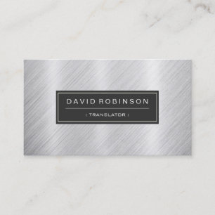 Translator - Modern Brushed Metal Look Business Card