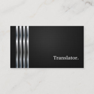 Translator Professional Black Silver Business Card