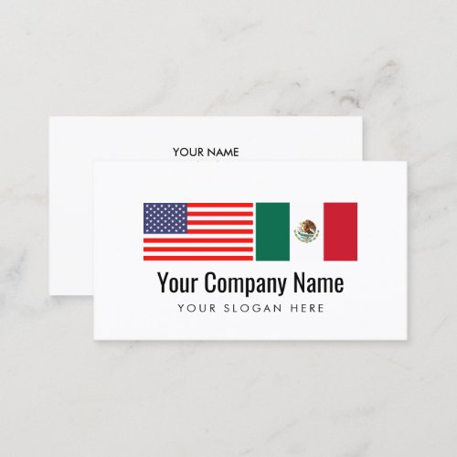 Translator Spanish English American Mexican flag Business Card