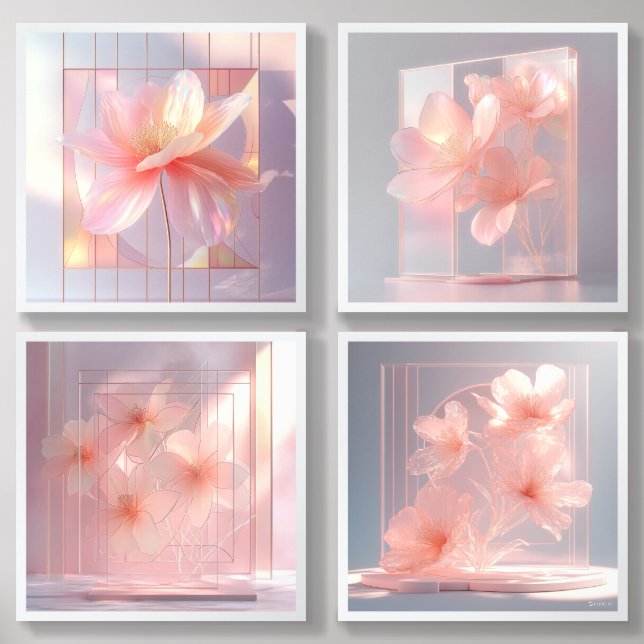Translucent Blossom Enclosure Acrylic Photo Tile (Front Set)