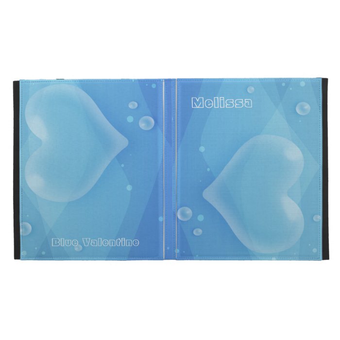 Translucent Blue Heart & Bubbles Water Gradation iPad Case