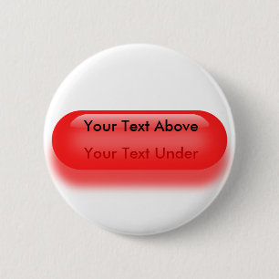 Translucent button in red button badge name tag