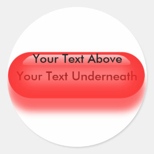 Translucent button in red on button badge name tag
