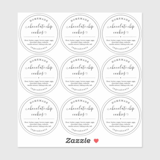 Translucent Clear Homemade Food Label Sticker Zazzle