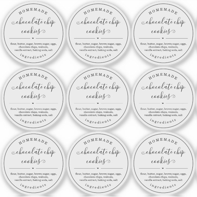 Translucent Clear Homemade Food Label Sticker (Front)