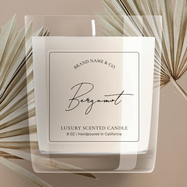 Translucent Clear Product Packaging Candle Label (Clear product labels with signature script and minimalist layout)