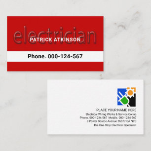 Translucent Electrician Signage Electricity Business Card