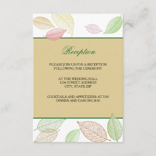Translucent Fall Leaves - Reception Invitation