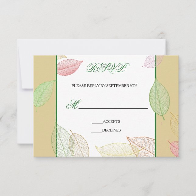 Translucent Fall Leaves - RSVP Card (Front)
