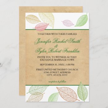 Translucent Fall Leaves - Wedding Invitation by Midesigns55555 at Zazzle