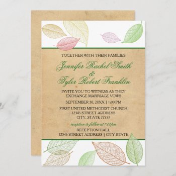 Translucent Fall Leaves - Wedding/reception Invite by Midesigns55555 at Zazzle