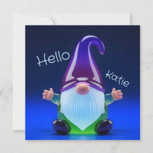 Translucent Glass Gnome Figurine with Custom Name