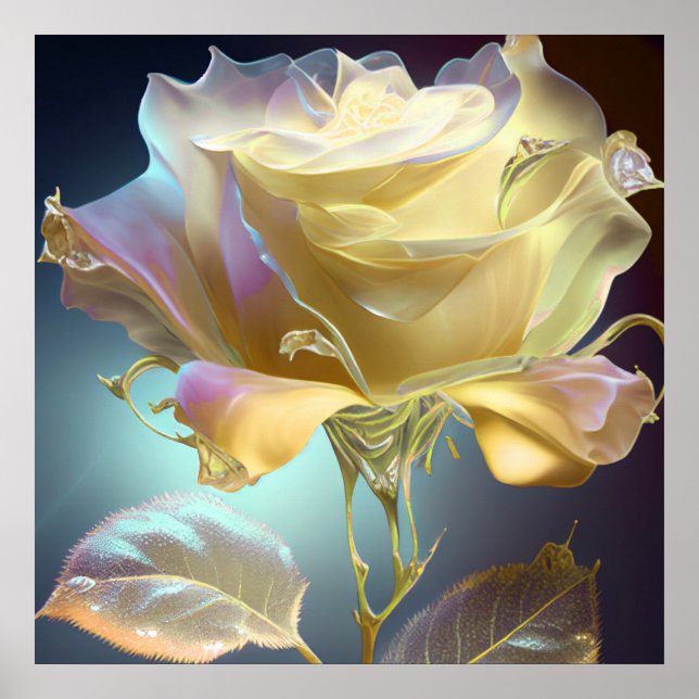 Translucent Glass Rose - Yellow Poster (Front)