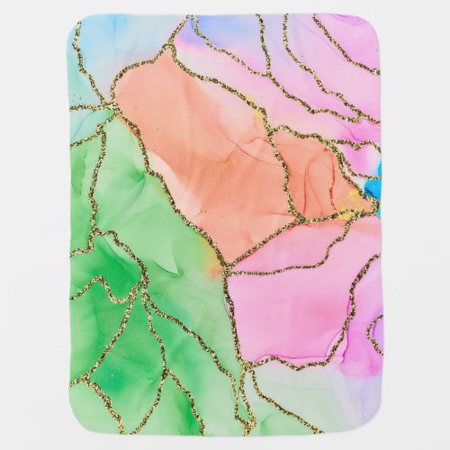 Translucent Hues Abstract Fluid Art Baby Blanket