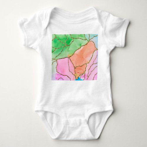 Translucent Hues Abstract Fluid Art Baby Bodysuit