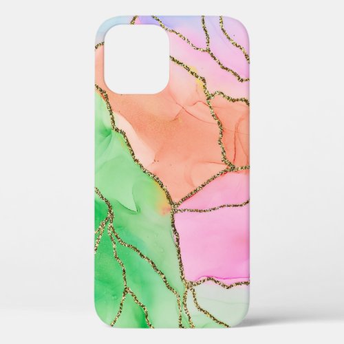 Translucent Hues Abstract Fluid Art iPhone 12 Case