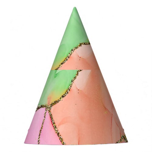 Translucent Hues Abstract Fluid Art Party Hat