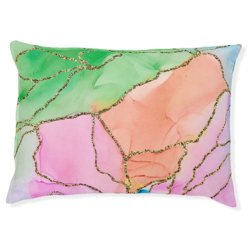 Translucent Hues Abstract Fluid Art Pet Bed