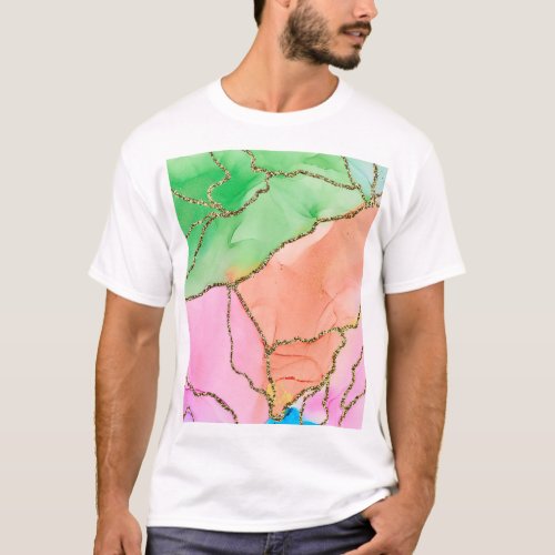 Translucent Hues Abstract Fluid Art T_Shirt