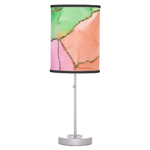 Translucent Hues Abstract Fluid Art Table Lamp