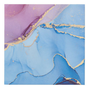 Translucent Hues Fluid: Alcohol Ink Abstract Faux Canvas Print