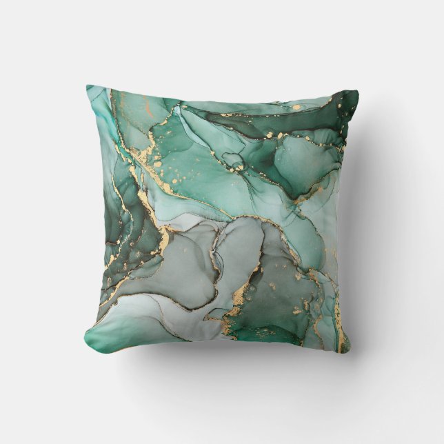 Translucent hues, metallic swirls, textures. throw pillow (Front)
