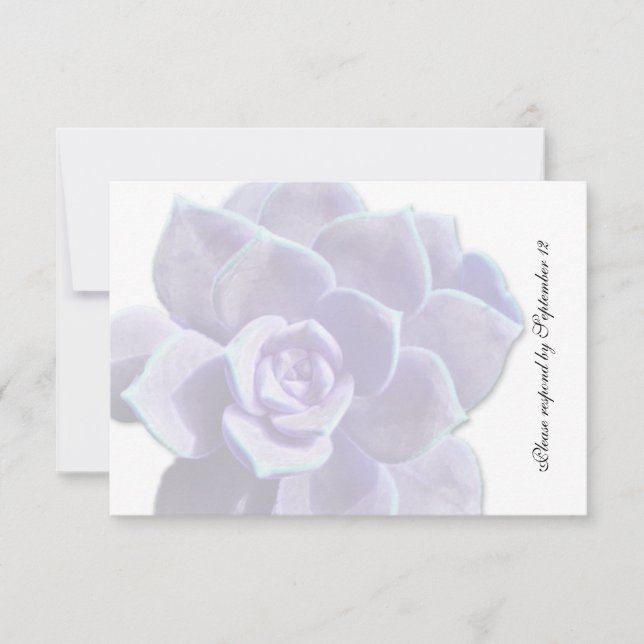 Translucent Lilac Succulent Vintage rsvp (Front)