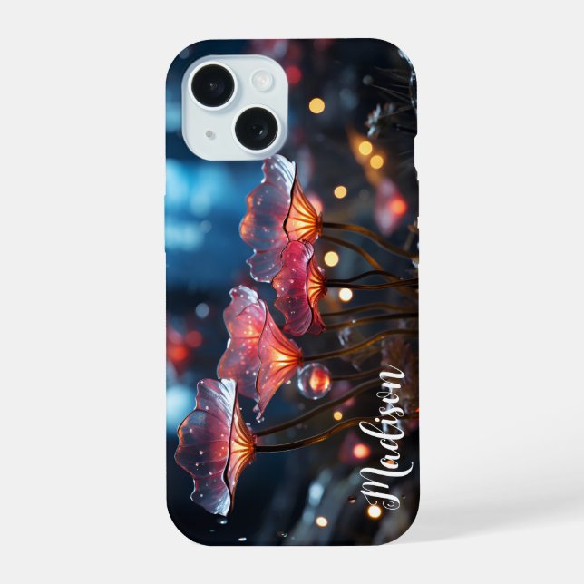  Translucent Orange Fluorescent Flowers - Iphone Case (Back)