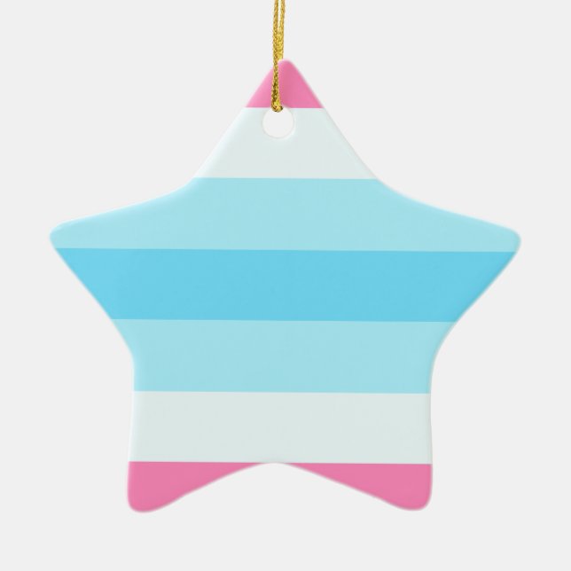 transmasculine flag ceramic ornament (Front)