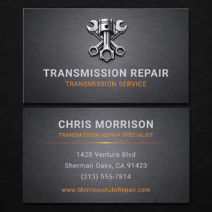 Transmission Repair Automotive Auto Metallic Business Card