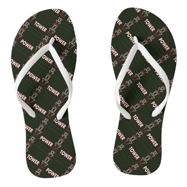 Transmission Tower and Power Line Pattern Flip Flops (Footbed)