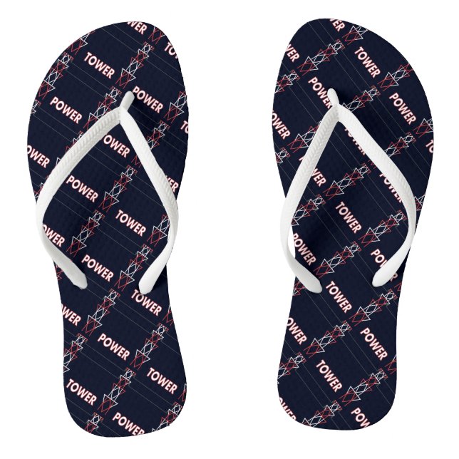 Transmission Tower and Power Line Pattern Flip Flops (Footbed)