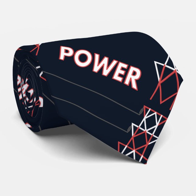 Transmission Tower and Power Line Pattern Neck Tie (Rolled)