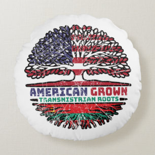 Transnistria Transnistrian American USA Tree Roots Round Pillow