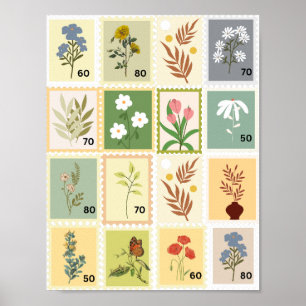 Transparens digital print colorful pastel stamps