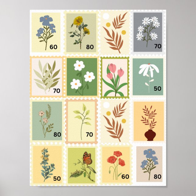 Transparens digital print colorful pastel stamps (Front)