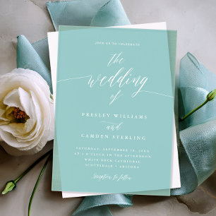 Transparent Aqua Acrylic Wedding Invitation Card
