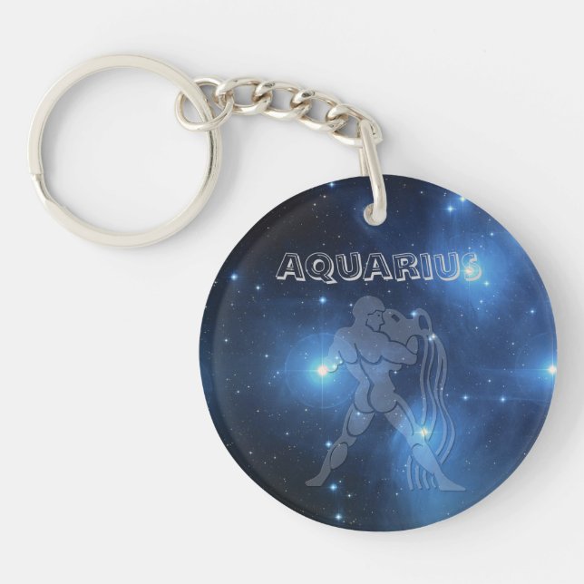 Transparent Aquarius Keychain (Front)