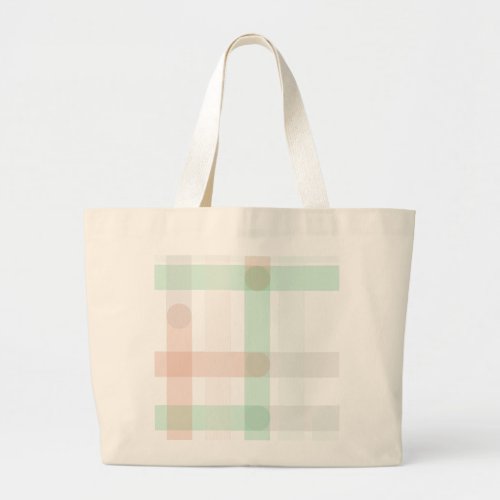 TRANSPARENT BACKGROUND AND INTERLACED LINES LARGE TOTE BAG