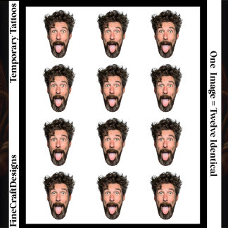 Transparent Background Photo, Selfie, 12 Identical Temporary Tattoos