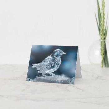 Transparent Bird Ice Crystal Winter Snow Christmas Card by sirylok at Zazzle