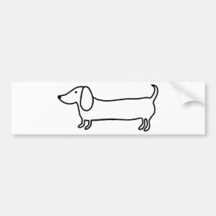 Transparent black dachshund illustration bumper sticker